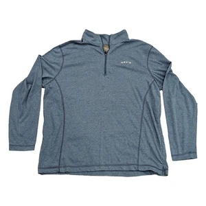 Orivs Herren blau 1/4 Zip Gr. M Pull Over Shirt Strick Angeln Wandern Baumwolle Poly - Bild 1 von 12