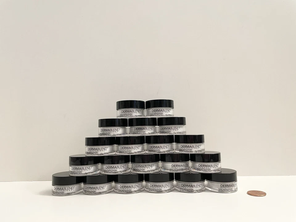 20 Polvos de Ajuste Sueltos Dermablend Originales 0.11 OZ 3G Viaje Mini Foto 1 de 2