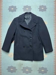 Vintage 1940s US Navy wool pea coat USN WW2 deck jacket men’s size 38 medium - Picture 1 of 10
