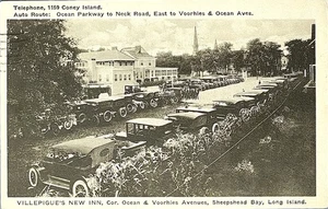 Sheepshead Bay Brooklyn Early 1900s Postcard - Villepigue’s New Inn Model T Auto - Picture 1 of 4