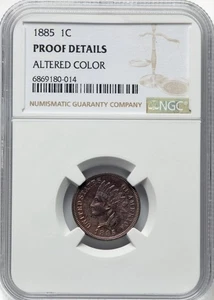 1885 Indian Head Cent Proof - NGC Proof Details - altered color - beautiful coin - Picture 1 of 4