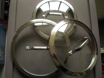 Kitchen Aid 3 Stück Kochtopfdeckel / Topfdeckel aus Glas / Edelstahl / Ersatz - Bild 1 von 2