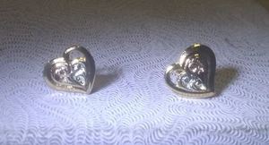 Montana Silberschmiede kleines Silber Gold durchsichtig Herzform Ohrring Set toll - Bild 1 von 6