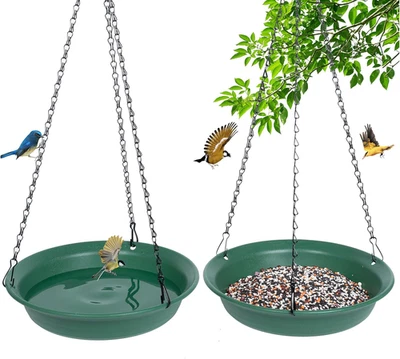 Alimentador colgante para aves y baño para exteriores, bandeja de comedero para aves silvestres, hada colgante para pájaros Foto 1 de 4