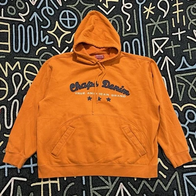 Chaps Denim Sudadera con Capucha Para Hombre XXL Naranja Blanco Bordado Sudadera Ropa de Calle Foto 1 de 4