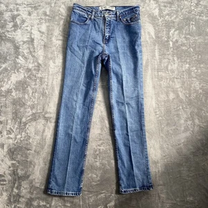 Harley Davidson Plissee Straight Leg Jeans Damen Gr. 8 Blau Medium Wash Baumwolle - Bild 1 von 12