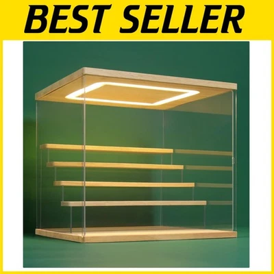 Transparent 5-Tier Acrylic Storage Box with LED for Dust Free Display - 12 Inch - Image 1 of 4