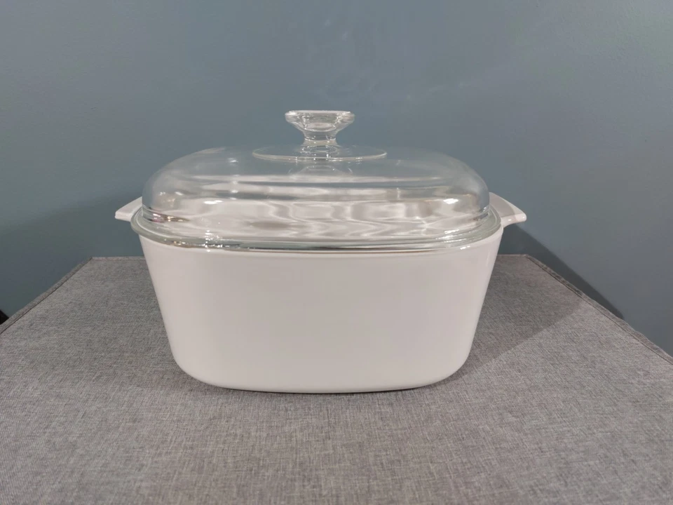 Corning Ware White A-5-B (5 Liter) Casserole/Dutch Oven w/ Pyrex A-12-C Lid  - Image 1 of 4