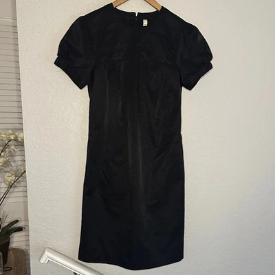 Vestido negro fósil vintage nailon algodón manga corta cuello redondo Demure Y2K twee Foto 1 de 4