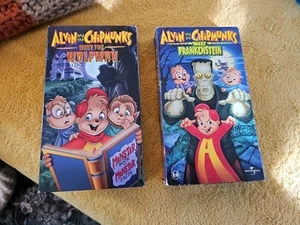 Alvin and the Chipmunks VHS Lot (2) Halloween Frankenstein Wolfman 2000 2001 - Picture 1 of 10