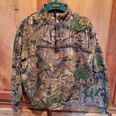 Cabela's Seclusion 3D Camo Heavy Quarter-Zip Sweatshirt, Men's 2XL - Image 1 of 4