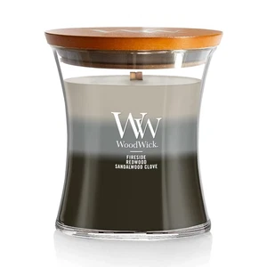 Warm Woods Medium Hourglass Trilogy Candle Crackles as it Burns Perfect for G... - Picture 1 of 3