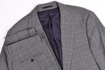 J Crew Ludlow Slim Gray Plaid Four Seasons Wool Blend Suit 42 L Pants 34x33 - Image 1 of 4