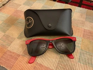 Vintage Ray-Ban klassische Wayfarer-Sonnenbrille Damen 1980er Jahre rot schwarz G15 GLÄSER B&L - Bild 1 von 8