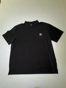 Carhartt Polo Shirt Mens XL Black Original Fit Pocket Workwear Casual Tee - Picture 1 of 7