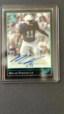 2021 LEAF ULTIMATE DRAFT MICAH PARSONS ROOKIE /30 2021 AUTO COWBOYS PACKERS - Image 1 of 4