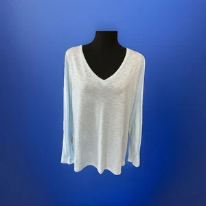 Sonoma “The Every Day Tee “ Womans Light Blue Long Sleeve Tee With Glitter XL - Picture 1 of 10