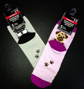 New! 2 pr Big Girls/Women "Dog" Fashion SOCKS sz 5-9 NWT - Picture 1 of 1