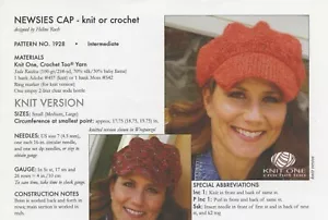 K1C2 Knit One Crochet Too Knitting & Crochet Pattern 1928 Newsies Cap 2 Versions - Picture 1 of 3