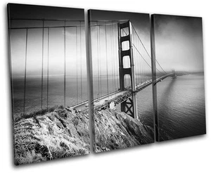 San Francisco Bridge Architecture TREBLE CANVAS WALL ART Picture Print VA - Picture 1 of 1