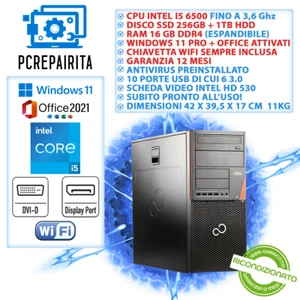 FUJITSU PC COMPUTER DESKTOP FISSO I5 16GB RAM 1256GB SSHD WIN 11 RICONDIZIONATO - Foto 1 di 6