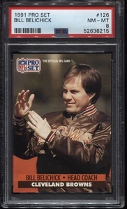 Bill Belichick RC 1991 Pro Set #126 New England Patriots Rookie PSA 8 - Picture 1 of 2