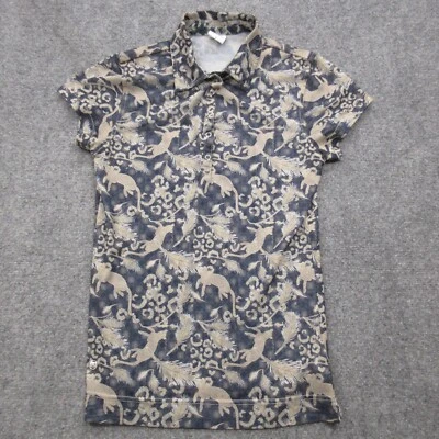 Camisa deportiva diaria para mujer pequeña gris abstracta estampado animal polo manga corta Foto 1 de 4