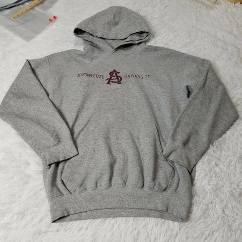 Arizona State Sun Devils Hoodie Mens Medium Gray Pullover Sweatshirt NCAA Gildan Cover
