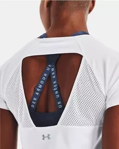 NUEVO CON ETIQUETAS UNDER ARMOUR UA Cut Out BacK Breathelux Camiseta 1370867-100 XL BLANCO - Imagen 1 de 3