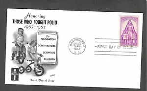 #1087 3c POLIO ISSUE FDC-WASHINGTON,DC JAN 15-1957 FLEETWOOD CACHET - Picture 1 of 1