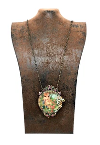 Lovely Necklace By Michal Negrin Colorful 3D Pendant With Crystals #748# - Picture 1 of 15