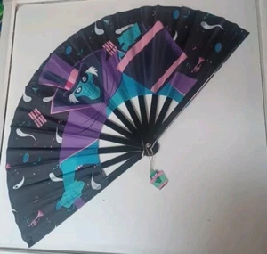 Disney Parks Haunted Mansion Hatbox Ghost Black Large Hand Held Folding Fan - Picture 1 of 4