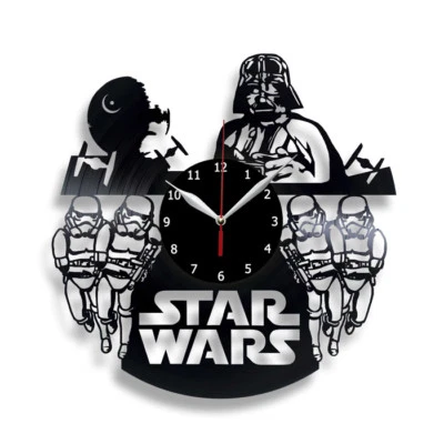 Reloj de Pared Disco Vinilo Star Wars Decoración Vinilo Cerradura 12"" (30cm) 24 Foto 1 de 4