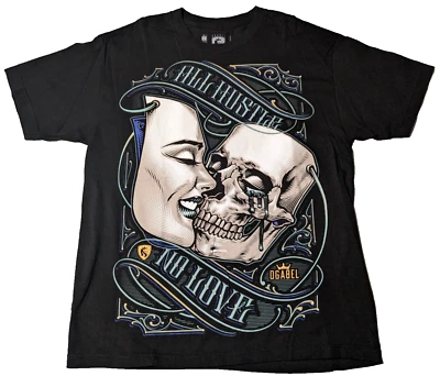 Camiseta de algodón negra talla grande OGABEL ALL HUSTLE NO LOVE para hombre usada en excelente estado Foto 1 de 4