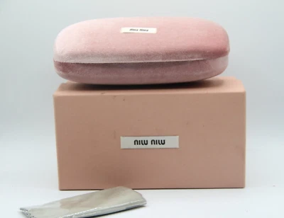 NEW MIU MIU AUTHENTIC EYEGLASSES GLASSES HARD LARGE VELVET PINK CLAMSHELL W/BOX