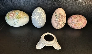 Ceramic Floral Easter Eggs Lot of 4 - Picture 1 of 7