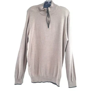 Tailorbyrd Collection Tan Pullover Sweater XL Collar Preppy Minimal Norm Dadcore - Picture 1 of 13