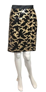 BCBG NWT Sequined Pencil Skirt SZ 10 Black & Gold Vintage Mid 2000's Holiday - Picture 1 of 4