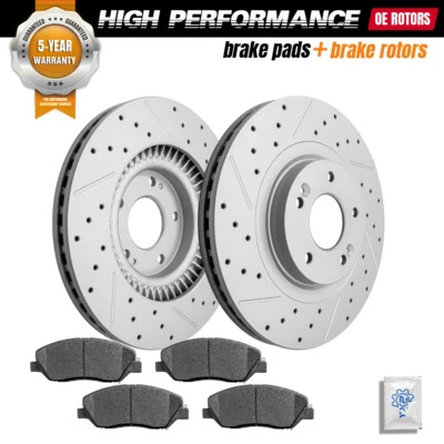 前钻盘式制动转子陶瓷垫适用于 2013 - 2019 年现代圣达菲 XL — 第 1/4 张图片