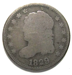 1829 Capped Bust Half Dime Very Good Obsolete Type Smooth Even Wear - Picture 1 of 4