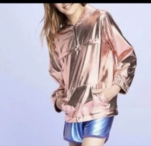 Jacket Hoodie Windbreaker Metallic Rose Girls Medium Top Target More Than Magic - Picture 1 of 7