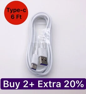 For Samsung Galaxy S20 Plus Ultra 5G USB Type C Fast Charging Charger 6 FT Cable - Picture 1 of 8