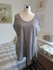 Simply Be Size 18 Navy White Stripe Sleeveless Vest Blouse Tunic Top - Picture 1 of 10