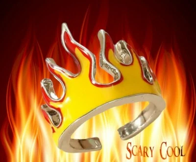 New Fire Flames Biker Retro Gothic Punk Band Men's Ring - Image 1 of 3
