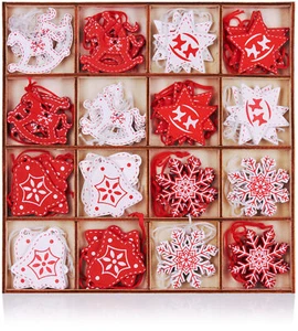 BRUBAKER 48-Pcs. Christmas Pendant Set - Rocking Horses Stars Bells - - Picture 1 of 6