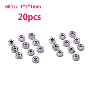 New 20pcs 681ZZ (1x3x1mm) Miniature Mini Ball Bearings Metal Open Micro Bearing - Picture 1 of 8