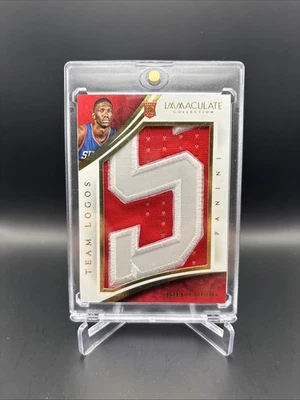Joel Embiid 76ers 2014 Immaculate Team Logo Player Worn Jersey Rookie 10/12 - Image 1 of 2