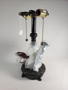 Vintage Double Light 21" Lily Pad Lamp Base (14" w/7" finial) - Picture 1 of 5