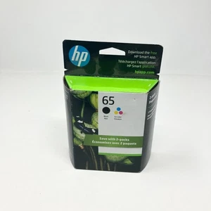 HP 65 czarne + trójkolorowe wkłady atramentowe 2-pak zapieczętowane exp 03/2025 - Zdjęcie 1 z 6