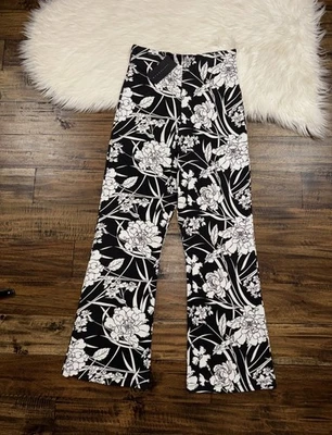 Pantalones Bryn Walker Talla XS Modal Ponti Estampado Floral Cintura Alta Pierna Acampanada Nuevos con Etiquetas Foto 1 de 4
